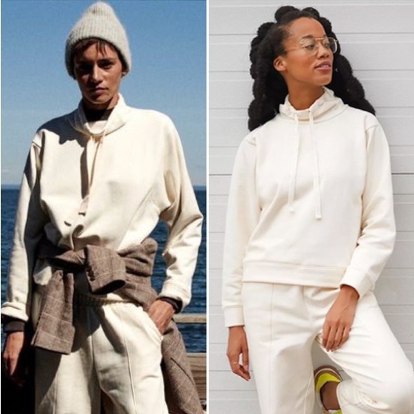 Madewell MWL Ribbed Funnelneck Sweatshirt in Ivory - Picture 5 of 10